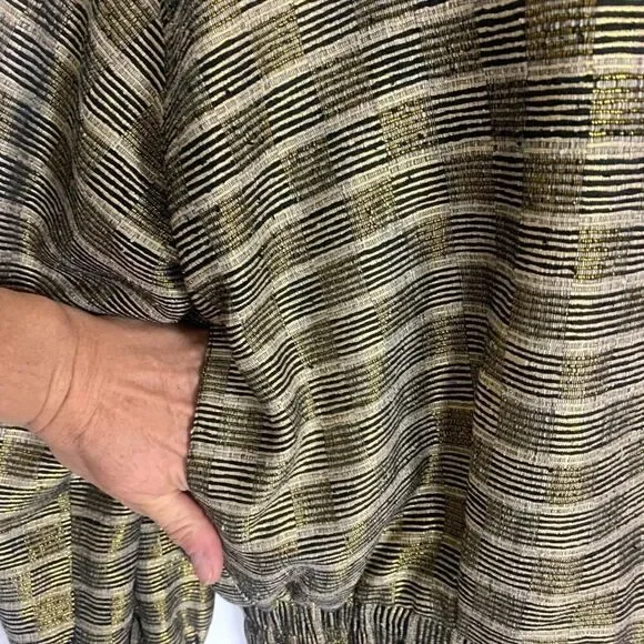 Vintage Retro 80’s Silk Gold Texture Bomber Jacket - Picture 8 of 12